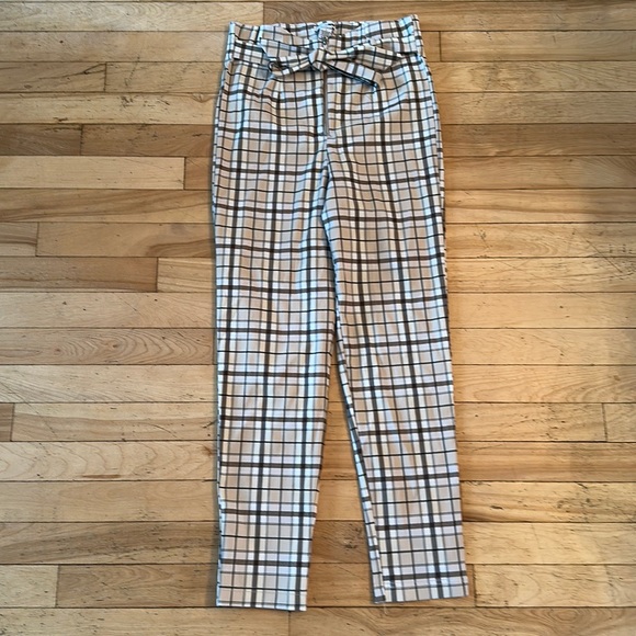 Fashion Nova, cream coloured plaid pants - Picture 1 of 2